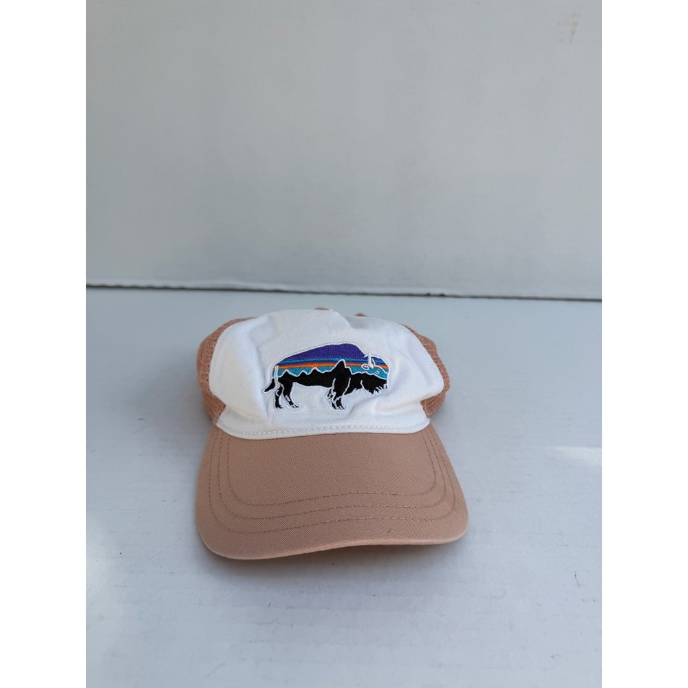 Patagonia Fitz Roy Bison Trucker Hat Cap Mesh Snapback Pink White Mens Womens